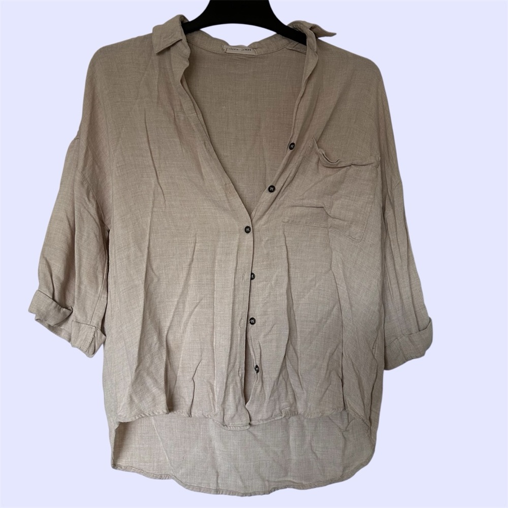 Olivia & James Casual Oversized Button-Up Shirt size Small